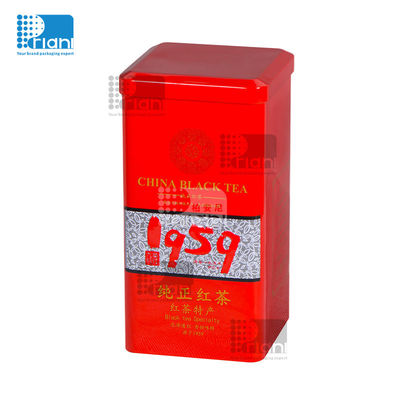 Buy Food Grade Tea Tin Cans Tinplate Canister Airtight Rectangular Tea Tin Packaging online manufacture