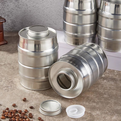 kopen Polijst ronde koffie blikken, metalen koffiecontainer met 4 kleuren print online manufacture