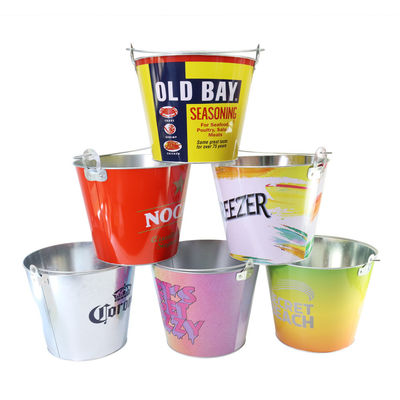 Buy Eco Friendly Metal Wine Bucket Customized Metal Tin Can Bucket With Handle Galvanized Buckets online manufacture