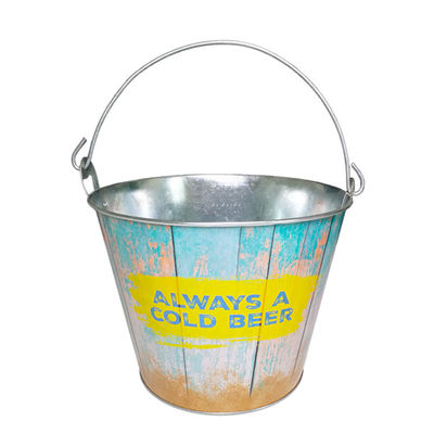Buy 750ml 500ml Popcorn Metal Tin Ice Wine Bucket Galvanized Bucket With Lid online manufacture