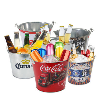 Buy 0.23mm Round Metal Tin Cans Bucket 5L Small Tin Bucket With Handle online manufacture