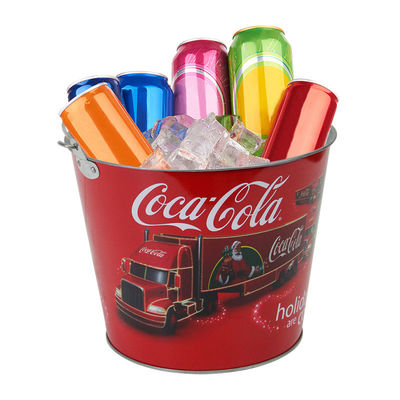 comprar Decoración navideña pequeñas latas redondas de metal galvanizado cubo de lata con pintura a todo color online manufacture