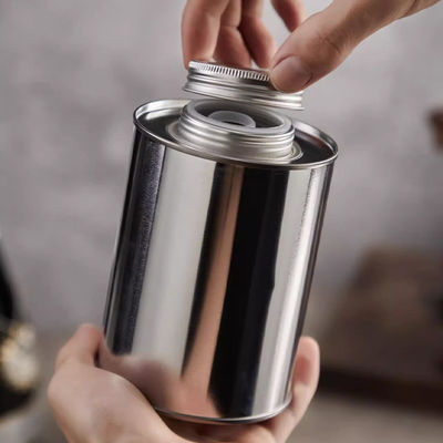 Stampa personalizzata scatola di latta di caffè rotonda con vite sul coperchio / valvole di scarico