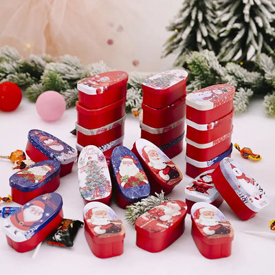 Caja de hojalata para regalo de Navidad 0,22 mm Latas de hierro rectangulares pequeñas Contenedores de hojalata PMS Caja de hojalata vacía