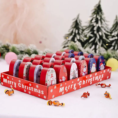 Caja de hojalata de regalo de Navidad personalizada Latas de metal de hierro Tornillo Contenedor de crema para ojos de metal de color